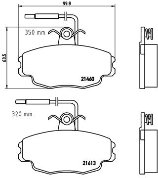 A.B.S. P 61 043 BREMBO Bremsbelagsatz, Scheibenbremse